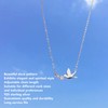 Silver Pendant Necklace Beautiful Elegant Adjustable Cute Dove Bird Pendant