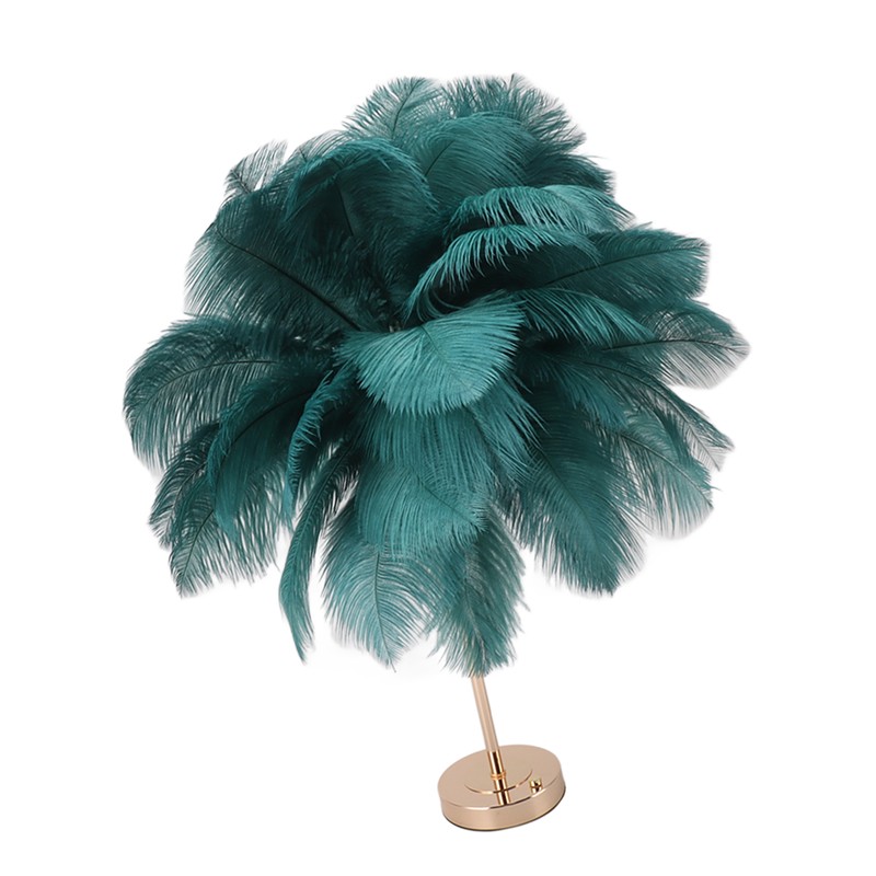 Ostrich Feather Table Lamp Rechargeable Modern Romantic Decoration Lamp Bedroom