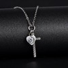 Feilok Elegant Cross Heart Women's Necklace Stainless Steel Adjustable Pendant
