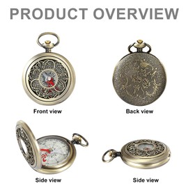 Hiking Compass Vintage Pocket Watch Metal Compass Made of Hollow Brass Material Durable Shockproof Waterproof Compass Outdoor Suitable for Outdoor Backpacking Camping Hiking Hunting and Trekking