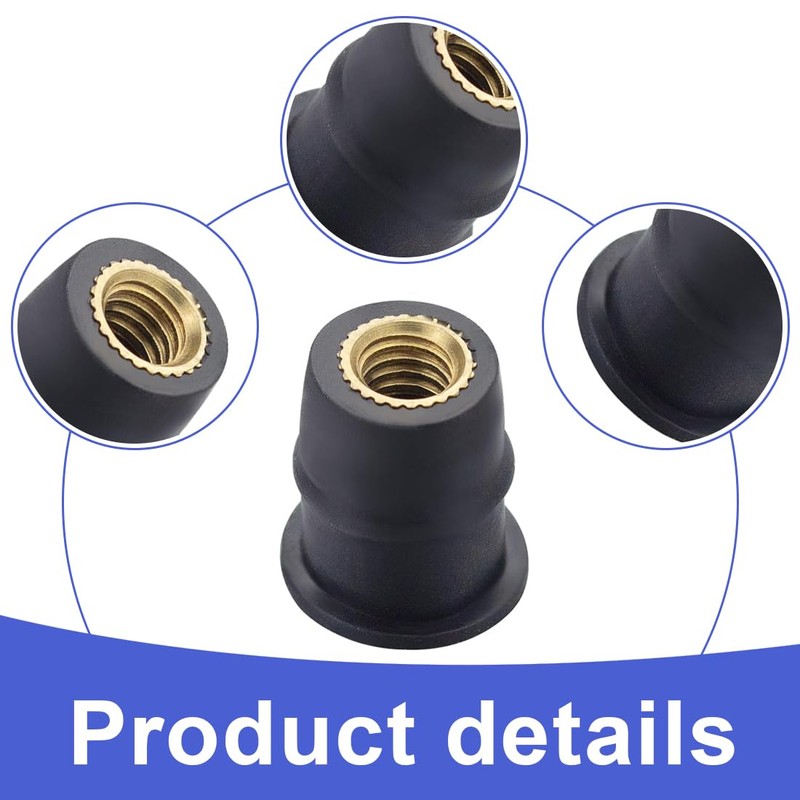 CPJJ 20 x M5 motorcycle windscreen nuts, rubber nuts, motorcycle