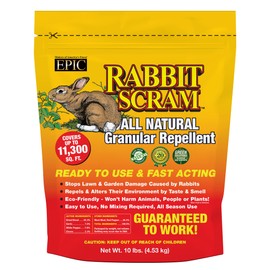 EPIC REPELLENTS Rabbit Scram All Natural Granular Repellent - All-Natural, Animal, People and Pet Safe Granule (10 lb Bag)