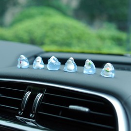 Esenthy 6Pcs Cute Shark Resin Figurines Car Interior Decoration Dashboard Ornament for Micro Landscape Potted Plants Decorations