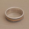 NOVICA No Stone Yellow Gold & Sterling Band Ring 'Way