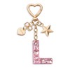 CHUQING Letter L Keychain Pink Initial Keyring Purse Charm for