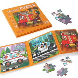 Nattork Magnetic Puzzle Book for Toddlers 3-6 Girls Boys,Travel Puzzles Game for Kids Ages 3-6,Learning Magnet with Fun for 3 4 5 6 Years Old Children Boys Girls Car