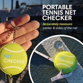 Scoring Right - Mini Cinta métrica y Llavero, Cinta métrica portátil de 59 Pulgadas para medir la Altura de la Red de Tenis, Color Verde