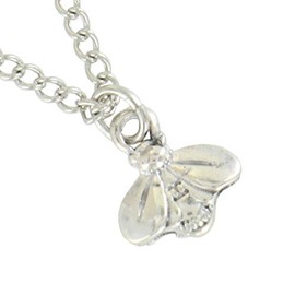 Bee Charm Pendant Silver Tone Necklace Made in USA 18" Necklace For Women