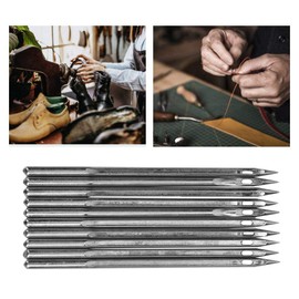 Pack of 10 Shoes Repair Machine Needle Silver Stainless Steel Sewing Needles Shoes Repair Tool Accessories for Leather Projects (SL-26)