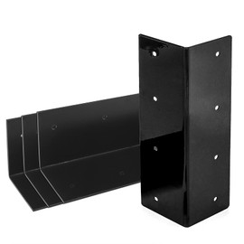 OTTFF 4 Pack 9" x 3" Black Raised Bed Garden Corner Brackets, Widen Right Angle L Bracket for Wood
