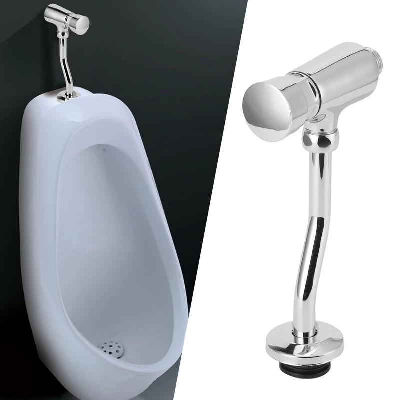 G1/2 Urinal Flush Valve Set Wall Mounted Hand Press Flushing