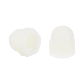 uxcell M8x1.25 Acorn Cap Nuts, 25Pcs Nylon Dome Cap Head Acorn Nut Hardware Nuts for Bolt Cover, White