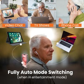 Mimitakara Bluetooth Hearing Aid with 3 Modes, TV and Device Connectivity, Sound for Clearer Hearing, Rechargable, For TV and Entertainmen