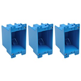 XGGYA Single Gang Electrical Outlet Box,4-1/3-Inch Length by 2-1/6-Inch Width by 2-1/3-Inch Depth,Old Work Outlet Box Single Gang,ETL,Blue(Pack of 3)