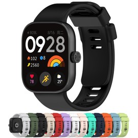 MOTONG Compatible with Redmi Watch 4 Replacement Band - Silicone Replacement Wrist Watch Band Strap Compatible with Redmi Watch 4 / Xiao mi Band 8 Pro(Silicone Black)