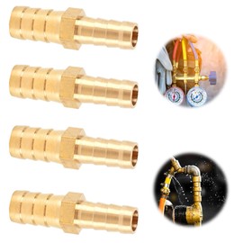 4 Stück Messing Schlauchverbinder 10mm x 6mm, Dauerhaft Messing Reduzierstück Widerhaken, Rust MessingSchlauchtülle, Wege Gerade Schlauchverschraubung für Kraftstoff Luft Wasser Gasöl Fittings