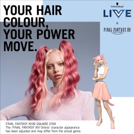 Schwarzkopf LIVE Ultra Brights or Pastels Dusty Rose 025 Shade, Semi-Permanent Rose Hair Dye, FINAL FANTASY™ XIV Online x Live, Vibrant Hair Dye Kit Lasts Up to 15 Washes
