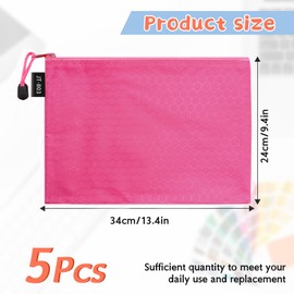 LUHIUMOYA A4 Document Wallet, Waterproof Document Bag with Zip, Bag for Paper, Documents, File, Cosmetics, Homework (Red)