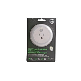 item demensions Motion Sensor Night Light Wall Charger 1 Type-C + 1 USB-A F20