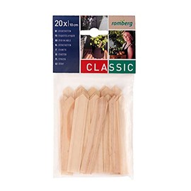Romberg 10293048 Wooden Stick-On Labels (Pack of 20, Made from 100% Pine Wood, for Marking Seeds and Plants, Sustainable, Ecologically Degradable)
