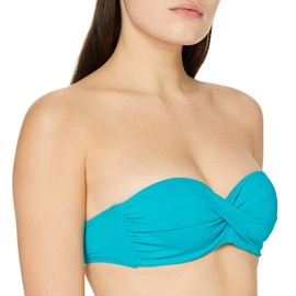 s.Oliver Women's Bügel-Bandeau-Top JPF-27 Underwired Bikini Top, Turquoise (Türkis 30), 12D (Manufacturer Size: 38D)