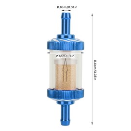 KIMISS Inline Fuel Filter 6mm Diameter Motorcycle Carving ABS Heat Resistant Motorcycle Fuel Petrol Filter (Blue), In the line