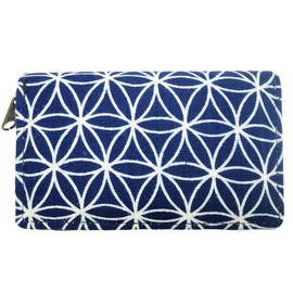 PANASIAM Geometrix Purse Made of Cotton, 2 Sizes, Vegan & Fair, Flower of Life Dark, Japanese & Sacred Geometry