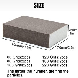 12 Pieces Sanding Sponges,for Wood Metal Wall Polishing,Sanding Blocks,6 Different Sanding Pads, Wet and Dry Sanding Block,Washable and Reusable.