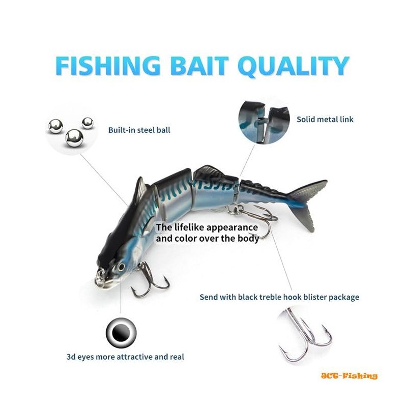 Real Minnow Big Bait Joint Wobble Sinking Lure Sabah Sardine