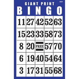 MaxiAids Giant Print Bingo Card- Blue