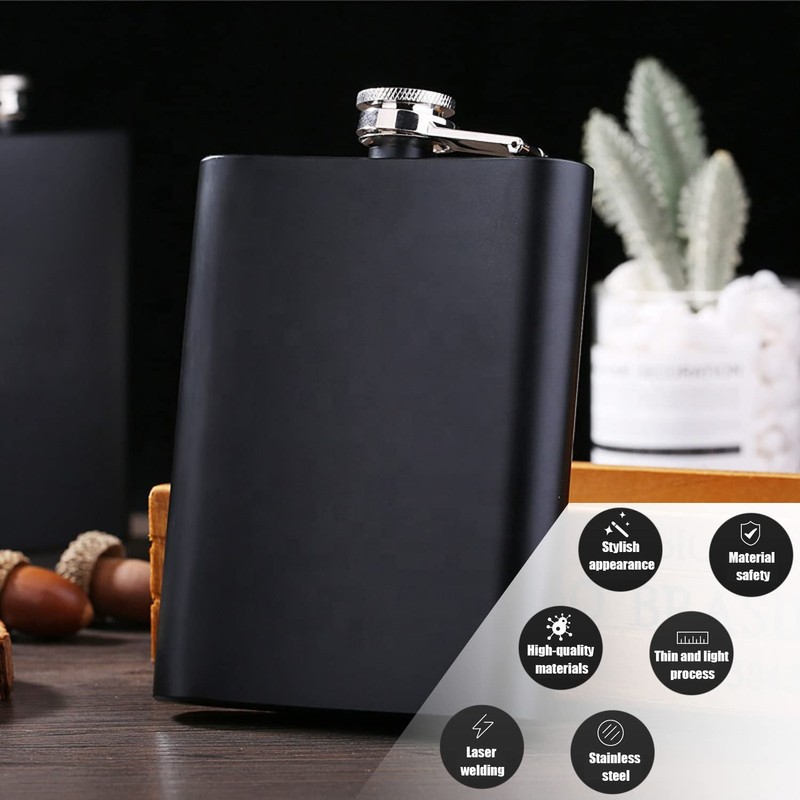 Hip Flask Set, Stainless Steel Flasks with 2 Small Cups