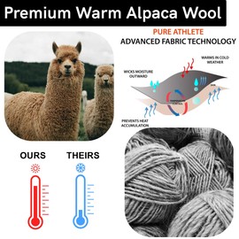 Pure Athlete Kids Alpaca Ski Socks – Warm Wool Ski Sock for Boys and Girls – Skiing, Snowboarding, Cold Weather, Winter (Gray - 1 Pair, XS/S)