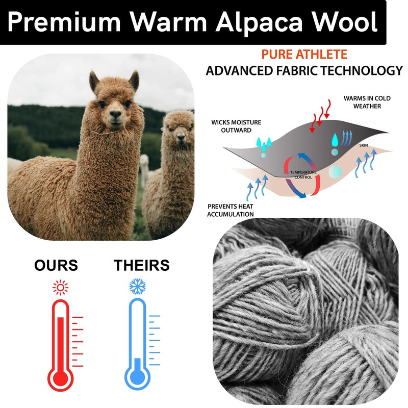 Pure Athlete Kids Alpaca Ski Socks – Warm Wool Ski