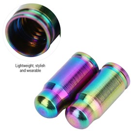 2Pcs Valve Covers Bicycle Titanium Alloy Tire Stem Valve Covers Dust Cover (Color : Multi-Colored)