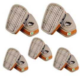 5 Pairs 6001 Filter for Respirator Mask, Dust Gas Organic Vapor Activated Carbon 6001 Cartridges Filters Compatible with 6200, 6502, 6800, 7502 Respirator