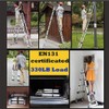 Telescoping Extension Ladder 5M(2.5+2.5m)/16.5 ft Aluminum Extension Telescopic Ladder Multi-Purpose