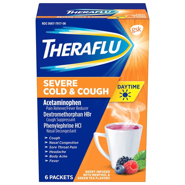 Product Of Theraflu, Daytime Severe Cold & Cough, Count 1 - Medicine Cold/Sinus/Allergy/ Grab Varieties & Flavors