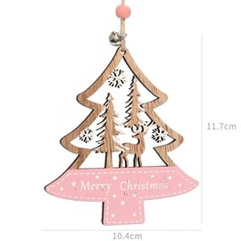 Axahuhavn 1PC Merry Christmas Gnome Wooden Pendant Christmas Decorations for Home 2024 Cristmas Ornament Xmas Navidad Happy New Year Party (Tree 10.4cm) AX30.2