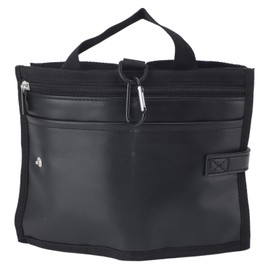 Luggage Cup Holder Foldable PU Leather Free Hands with Handle Zippered Pocket Suitcase Drink Carrier for Travel