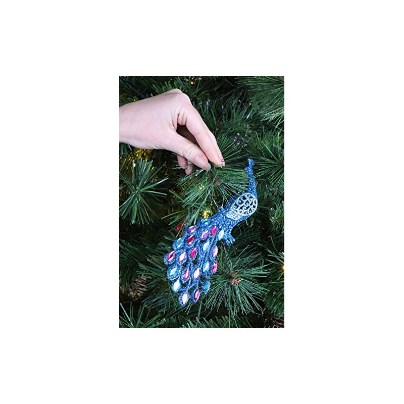 Christmas Concepts® 20cm Peacock Decoration With Jewelled Tail - Luxury