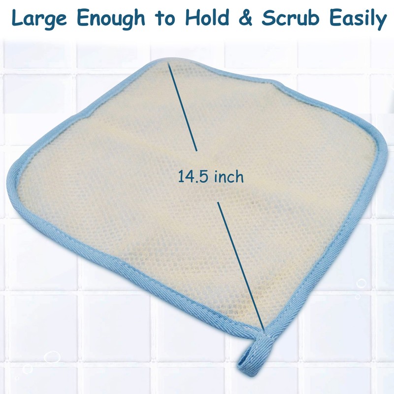 Bleu Bath (6 Pack) Dual-Sided Exfoliating Skin Towel Natural Terry