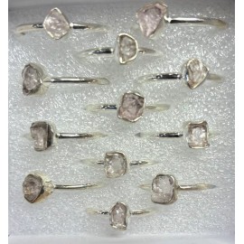 Natural Creations sterling silver stackable ring Size 8 Morganite Raw