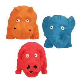 One 8 inch Origami Dog Toy Grunting Squeaker Latex Choose Character or Set Colors Vary (Full Set - All 3 Characters)