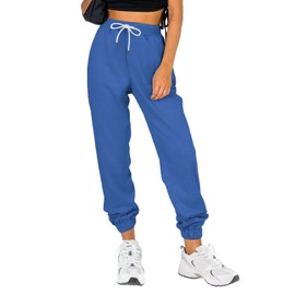 ATHMILE Sweatpants Women Baggy Joggers Workout Loose Lounge Lightweight Comfy Sweat Fall High Waisted Athletic Pants Lakeblue