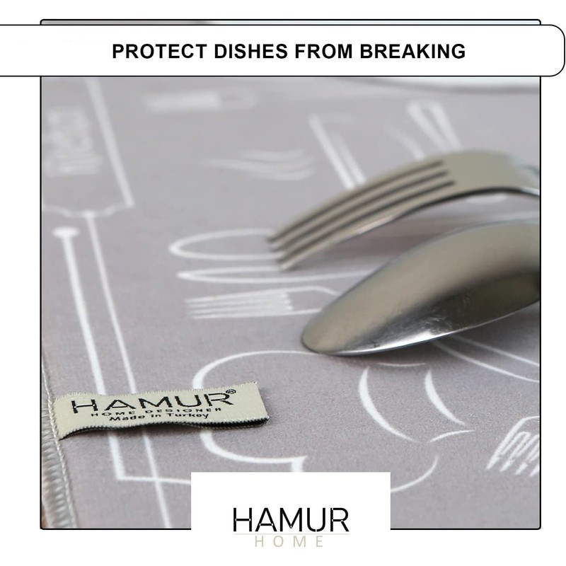 Hamur Home Set of 2 Drying Mat for Dishes, 40
