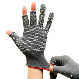 TUISKU 3-Finger Work Gloves, Anti-Slip, Set of 12, Work Gloves, Gardening, Fingerless, Gray (S)