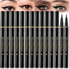 6 Black+ 6 Brown Liquid Eyeliner Pencil Sets for Women Daily Makeup