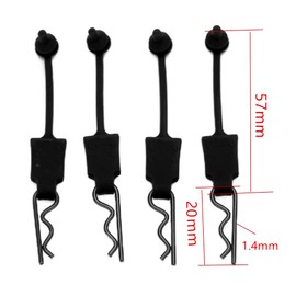 4pcs 1/10 RC Car Shell Bolt, RC Car Shell Bolt Clip Model Body Clips Pins Compatible with ARRMA Axial SCX10 Redcat GEN8 RC Car (Black)