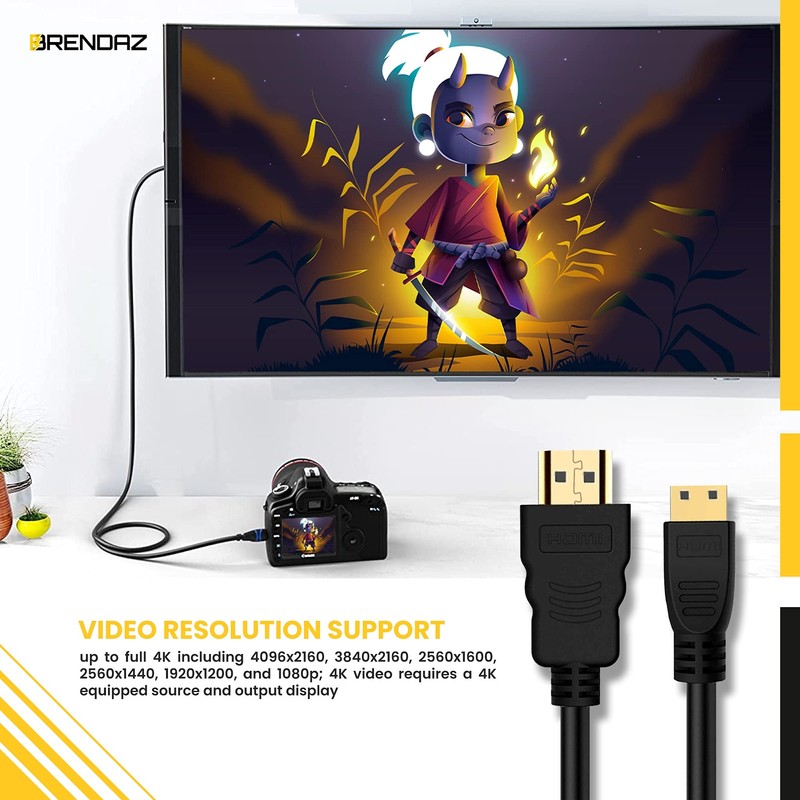 BRENDAZ Cable HDMI Mini HDMI a HDMI, cable conector mini