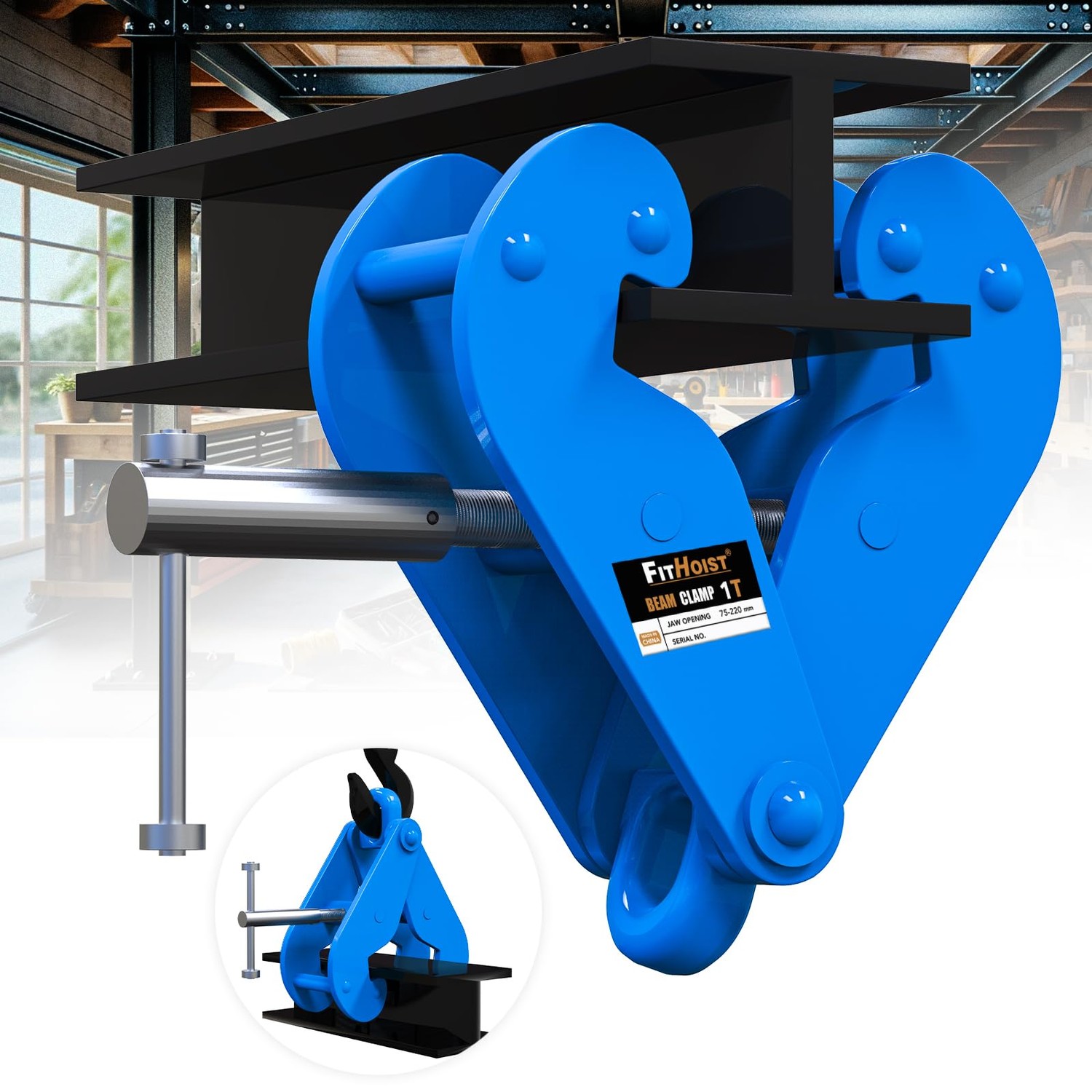 FITHOIST Beam Clamp with Oval Ring | 1 Ton Load Capacity | Lifting ...